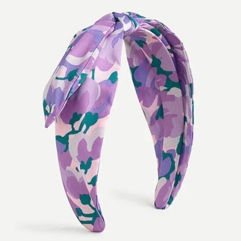 J. Crew NWT Satin Floral Purple Headband, Tied
On Top